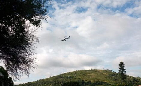 A helicopter that reportedly ferried former Bomet Governor Isaac Ruto to State House on Wednesday, May 13, 2020