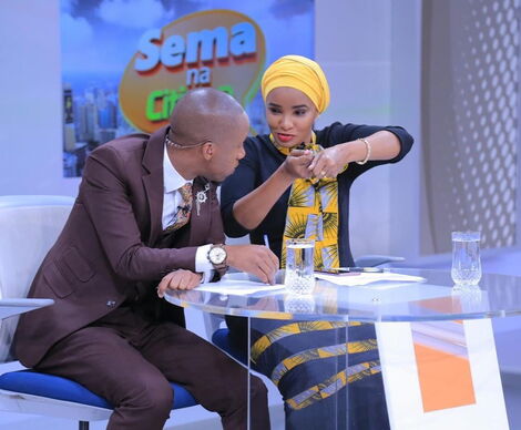 Citizen TV News Anchors Rashid Abdalla (Left) and his wife Lulu Hassan.