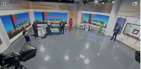 Citizen TV Presenters inside the newly launched studio on Sunday August 7, 2022