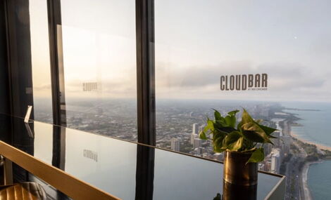 The view of the interior of CloudBar which is housed in the 360 CHICAGO building.