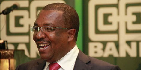 A photo of Co-operative Bank CEO Gideon Muriuki giving an address.