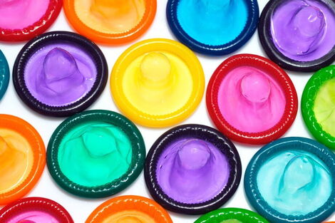condoms on display.