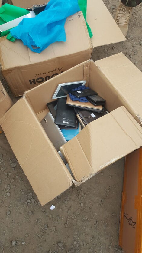 Phones confiscated from street fraudsters in Nairobi in a recent operation