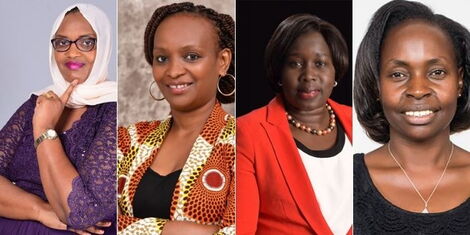 A picture compilation of County First Ladies, from left Wako Kuti (Isiolo), Stella Samboja (Taita Taveta), Sarah Tunai (Narok) and Edna Lenku (Kajiado).