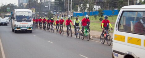File image of cyclists in Nairobi