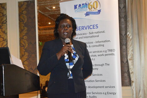 KPLC General Manager Rosemary Oduor speaking during a past stakeholders meeting.