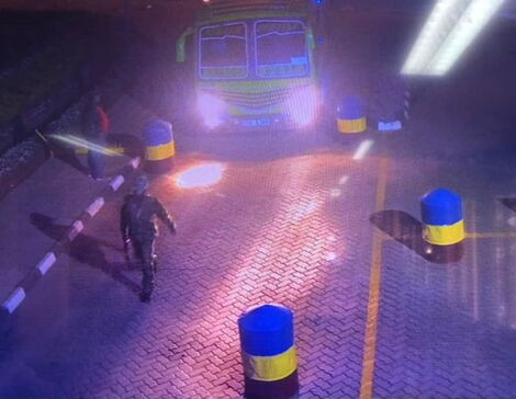 Bus driver makes a dramatic stop at DCI headquarters to hand over rogue passengers on Wednesday night, May 11, 2022.