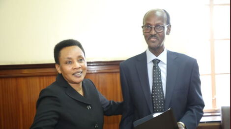 DCJ Philomena Mwilu (left) and newly elected JSC member Justice Mohammed Ibrahim.