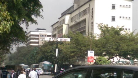 A signpost on Lt. Tumbo Avenue in Nairobi.