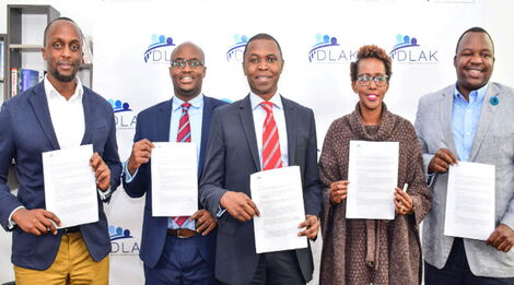 Digital Lenders Association of Kenya members during a press briefing