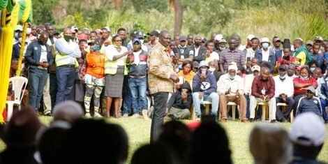 DP Ruto addressing a gathering in Nyeri County on Monday, February 14