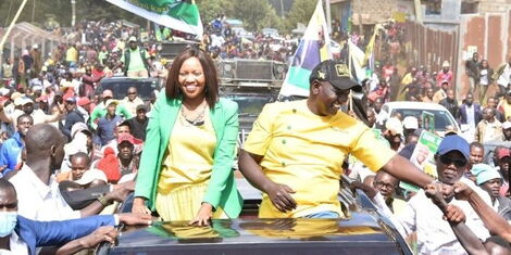 Deputy President William Ruto and Senator Susan Kihika in Nakuru County on February 11, 2022.