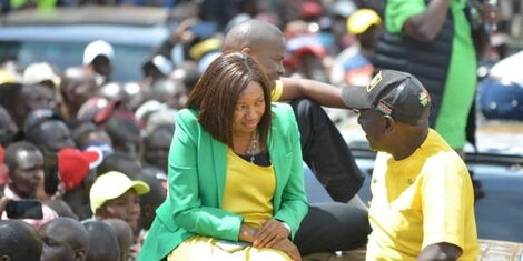 Deputy President William Ruto and Senator Susana Kihika in Nakuru County on February 11, 2022.