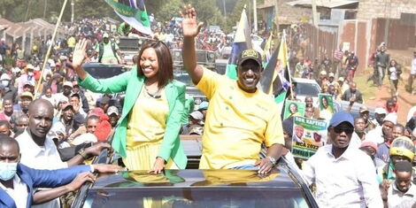 Deputy President William Ruto and Senator Susan Kihika in Nakuru County on February 11, 2022.