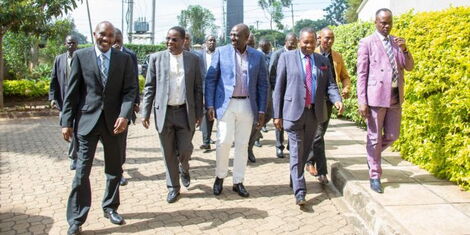 DP Ruto arrives at the congregation at the Evangelical Alliance of Kenya National Convention 2022 at the Nairobi Baptist Church on Wednesday, May 11, 2022