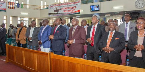 DP Ruto at the congregation at the Evangelical Alliance of Kenya National Convention 2022 at the Nairobi Baptist Church on Wednesday, May 11, 2022.