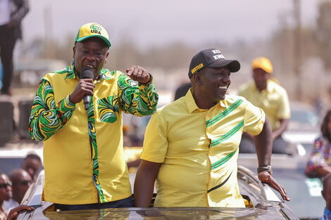 Deputy President William Ruto and MP Rigathi Gachagua campaigned in Nakuru county on Saturday, March 19, 2022.