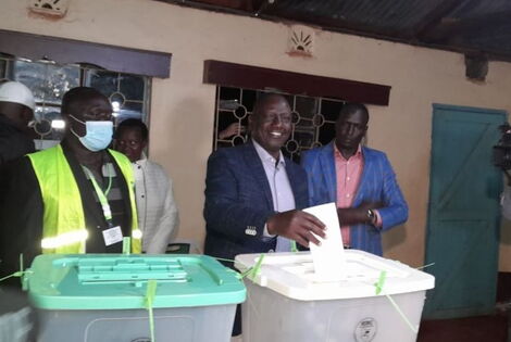 DP William Ruto casts his vote at Kosachei Primary School in Turbo, Uasin Gishu County.