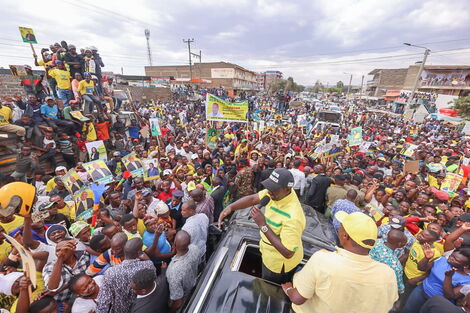 Deputy President William Ruto campaigning in Nakuru county on Saturday, March 19, 2022.