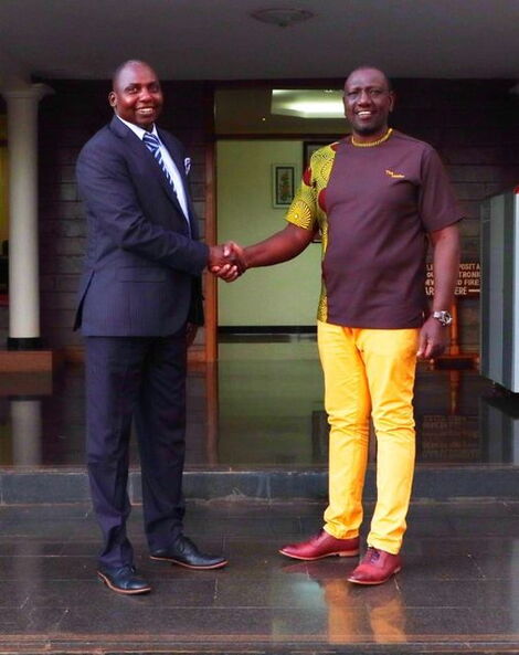Duncan Kobetbet meeting with Deputy President William Ruto at his Karen residence on October 27, 2021.