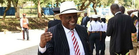 Jubilee Vice Chairman David Murathe arrives at Nyayo Stadium ahead of Jamhuri Day celebrations on December 12, 2019