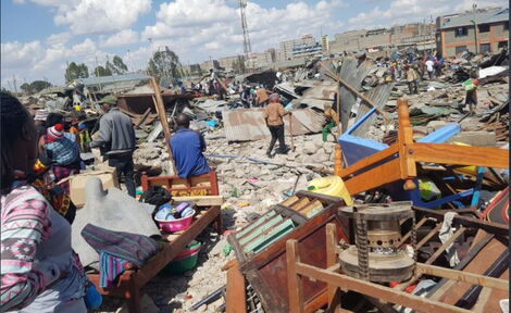 Demolitions at Mukuru kwa Njenga slum in mid-November 2021.