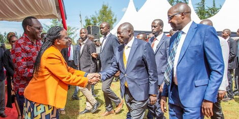 Deputy President Rigathi Gachagua arrives for a thanksgiving service service at at Koilel AIC, Uasin Gishu County on Sunday, October 9, 2022.