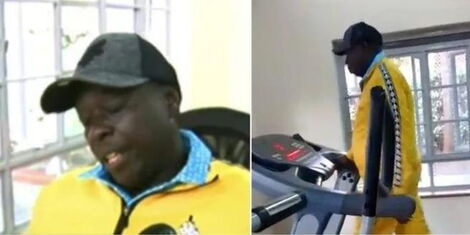 Deputy President Rigathi Gachagua working out at the gym