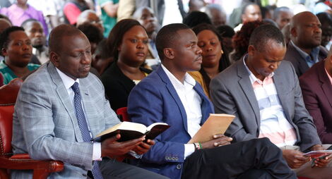 Deputy President William Ruto (left) and South Mugirango MP Sulvanus Osoro at a past event.