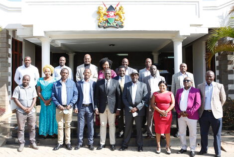 Deputy President William Ruto with a team from the United Democratic Alliance at Karen, Nairobi on December 6, 2020