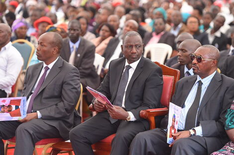 Deputy William Ruto pictured at the burial of Josephine Wambui Kimotho, mother to former Nakuru Mayor Samuel Mwangi in Lanet, Nakuru on February 26.