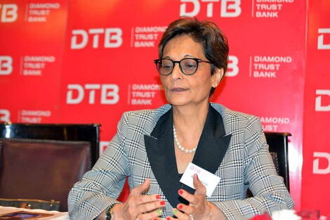 Diamond Trust Bank (DTB) CEO Nasim Devji during the lender's Annual General Meeting (AGM) at Laico Regency Hotel