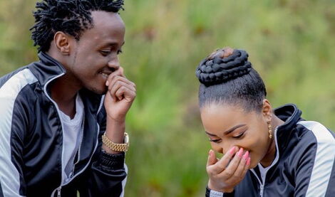 Bahati pictured with his partner Diana Marua