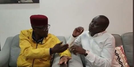 Screengrab of Kimilili MP Didmus Barasa and his Kapseret Counterpart Oscar Sudi Speaking on Thursday April 7, 2022