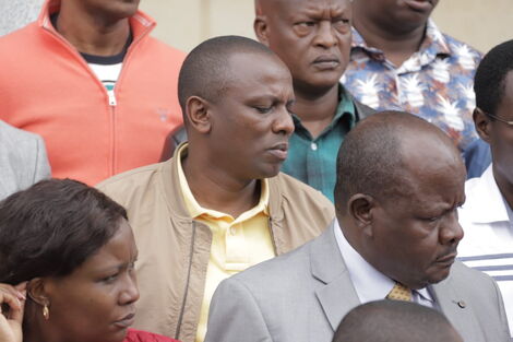 Deputy President William Ruto allies during a press briefing in parliament on Friday, July 23.