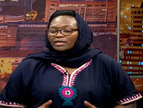 UON Scholar Dr Medina Halako Twalib during an interview on NTV, on Tuesday night, February 16, 2022.