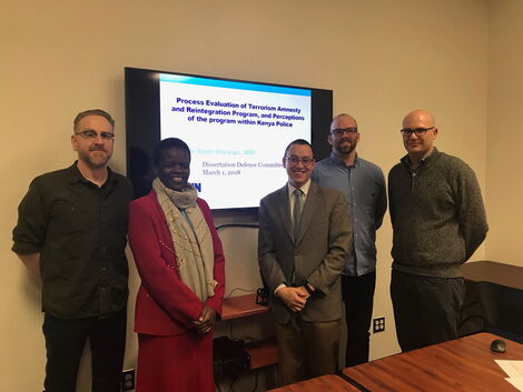Dr Resila Onyango at the John Jay/Graduate Center CJ PhD where she earned her doctorate in March 2018.