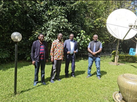 From left to right: Siaya Senator James Orengo, ODM party leader Raila Odinga, Kakamega Governor Wycliffe Oparanya, and Rarieda MP Otiende Amollo.