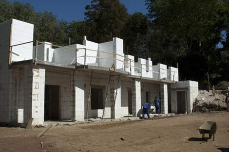 EPS panels houses under construction in Kenya.
