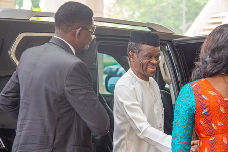 PLO Lumumba arrives for the Green Chamber Magazine in Nigeria on February 18, 2020