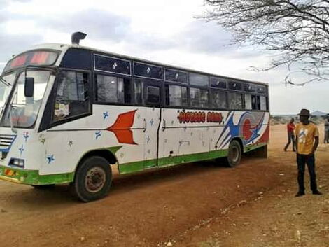 A photo of a bus belonging to Moyale Raha Company.