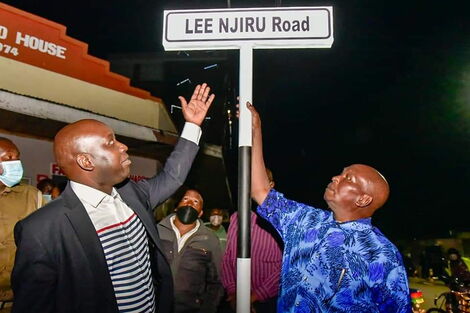 Nakuru County government unveils road named after Lee Njiru on Tuesday, September 21.