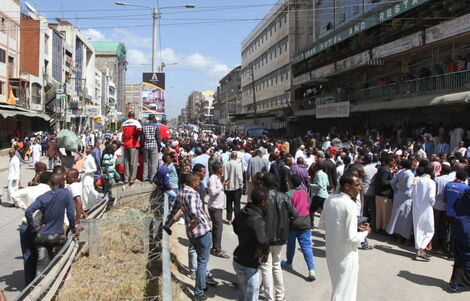 Residents out in the streets in Eastleigh business community , Nairobi on January 18, 2019.
