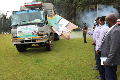 Governor Wycliffe Oparanya launching the Kakamega County-wide Water Connectivity Program on July 13, 2020