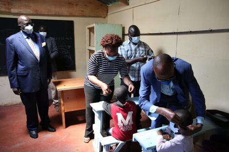 Education CS George Magoha inspects Olympic Primary School on Saturday, January 2, 2021