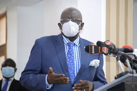 Education CS George Magoha during the release of 2021/2022 university and colleges placement results on August 17, 2021.