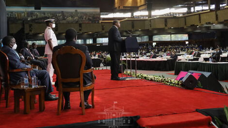 President Uhuru Kenyatta speaking at the National Covid-19 Conference at KICC on September 28, 2020
