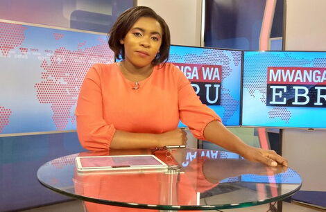 Naaman Busara posing for a photo inside Ebru TV studios in October 2020.