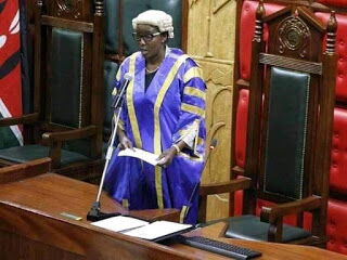 Beatrice Elachi during a session in the Nairobi County Assembly in 2018.