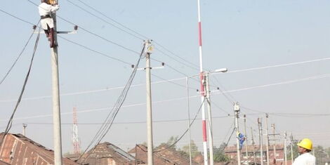 Electric Power Lines Inside Kibera. Undated.